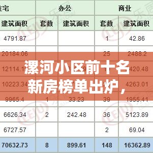 漯河小区前十名新房榜单出炉，投资置业的优选选择！