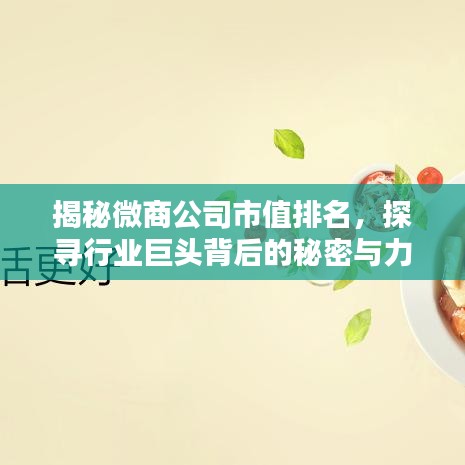揭秘微商公司市值排名，探寻行业巨头背后的秘密与力量