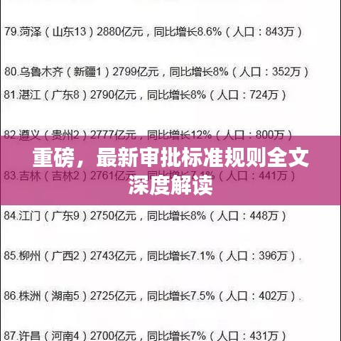 重磅，最新审批标准规则全文深度解读