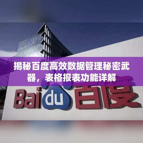 揭秘百度高效数据管理秘密武器，表格报表功能详解