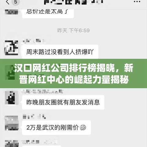 汉口网红公司排行榜揭晓，新晋网红中心的崛起力量揭秘