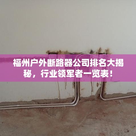 福州户外断路器公司排名大揭秘，行业领军者一览表！
