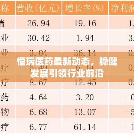 恒瑞医药最新动态，稳健发展引领行业前沿