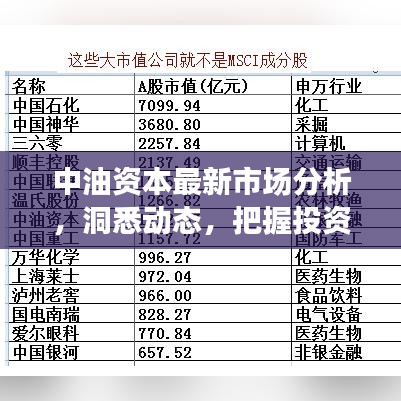 中油资本最新市场分析，洞悉动态，把握投资机遇今日必读