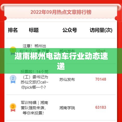 湖南郴州电动车行业动态速递