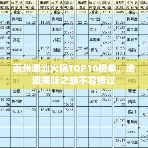 惠州潮汕火锅TOP10榜单，地道美味之旅不容错过