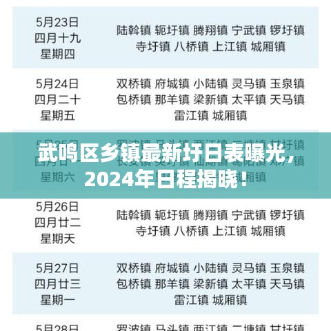 武鸣区乡镇最新圩日表曝光，2024年日程揭晓！