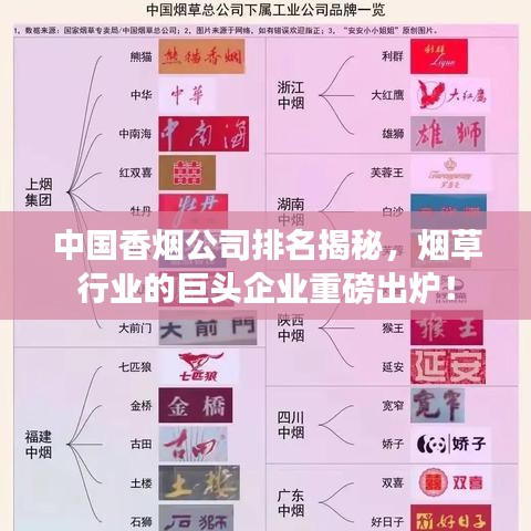 中国香烟公司排名揭秘，烟草行业的巨头企业重磅出炉！
