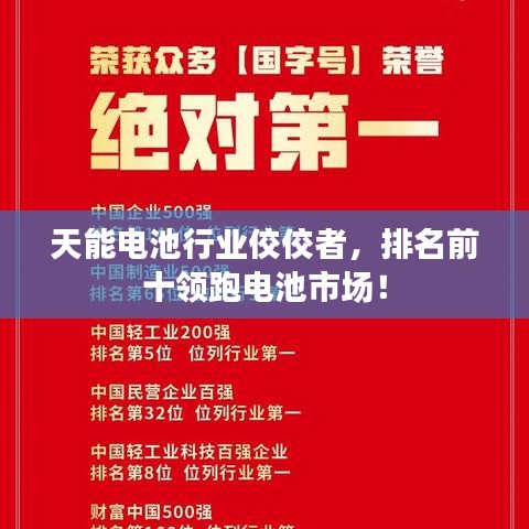 天能电池行业佼佼者，排名前十领跑电池市场！