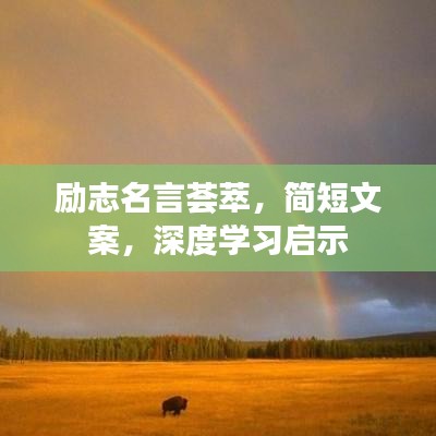 励志名言荟萃，简短文案，深度学习启示