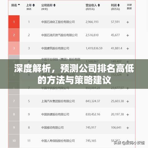 深度解析，预测公司排名高低的方法与策略建议